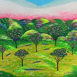 Katrina Avotina Painting - "Blossoming Fields"